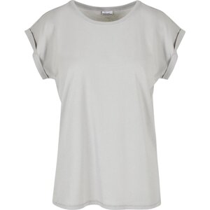 Build Your Brand Prodloužené splývavé tričko s ohrnutými rukávy Barva: Light Asphalt, Velikost: 3XL BY021