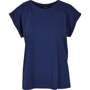 Build Your Brand Prodloužené splývavé tričko s ohrnutými rukávy Barva: modrá námořní světlá, Velikost: 3XL BY021