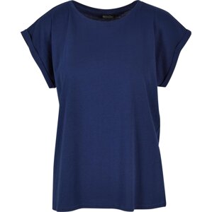 Build Your Brand Prodloužené splývavé tričko s ohrnutými rukávy Barva: modrá námořní světlá, Velikost: 5XL BY021
