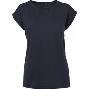 Build Your Brand Prodloužené splývavé tričko s ohrnutými rukávy Barva: modrá námořní, Velikost: 3XL BY021
