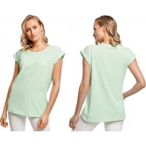 Build Your Brand Prodloužené splývavé tričko s ohrnutými rukávy Barva: Mátová, Velikost: L BY021