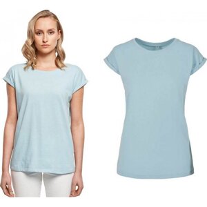 Build Your Brand Prodloužené splývavé tričko s ohrnutými rukávy Barva: modrá pastelová, Velikost: L BY021