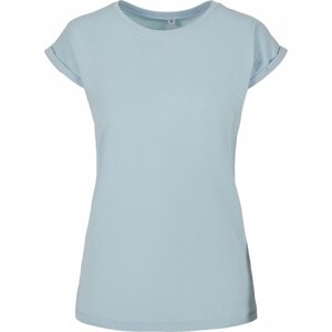 Build Your Brand Prodloužené splývavé tričko s ohrnutými rukávy Barva: modrá pastelová, Velikost: S BY021