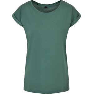 Build Your Brand Prodloužené splývavé tričko s ohrnutými rukávy Barva: Zelená lahvová, Velikost: 3XL BY021