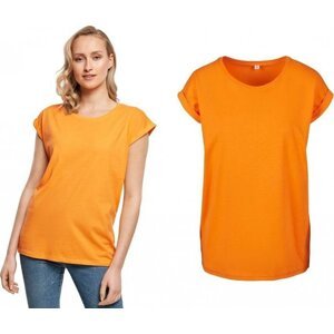 Build Your Brand Prodloužené splývavé tričko s ohrnutými rukávy Barva: Oranžová, Velikost: 3XL BY021