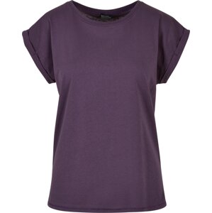 Build Your Brand Prodloužené splývavé tričko s ohrnutými rukávy Barva: fialová temná, Velikost: 3XL BY021