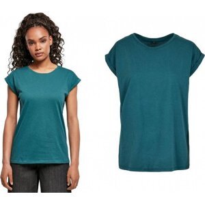 Build Your Brand Prodloužené splývavé tričko s ohrnutými rukávy Barva: petrolejová, Velikost: 5XL BY021