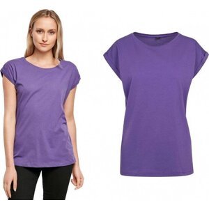 Build Your Brand Prodloužené splývavé tričko s ohrnutými rukávy Barva: Fialová, Velikost: L BY021