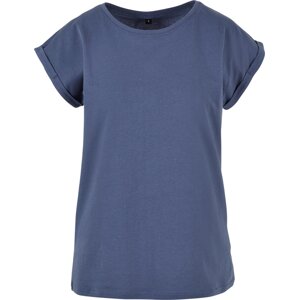 Build Your Brand Prodloužené splývavé tričko s ohrnutými rukávy Barva: modrá vintage, Velikost: 4XL BY021