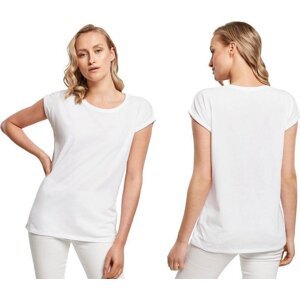 Build Your Brand Prodloužené splývavé tričko s ohrnutými rukávy Barva: Bílá, Velikost: M BY021