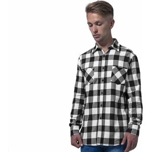 Kostkovaná flanelová košile Build Your Brand Barva: černá - bílá, Velikost: XL BY031