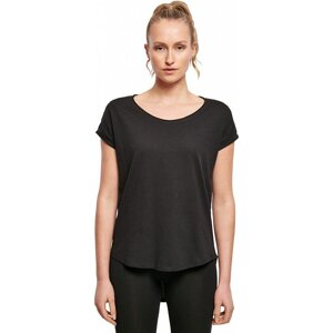 Dámské tričko slub s prodlouženým zadním dílem Build Your Brand Barva: Černá, Velikost: XL BY036