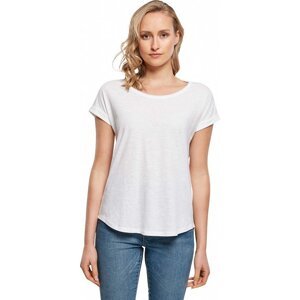 Dámské tričko slub s prodlouženým zadním dílem Build Your Brand Barva: Bílá, Velikost: 3XL BY036