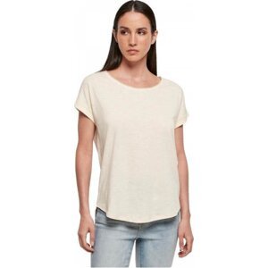 Dámské tričko slub s prodlouženým zadním dílem Build Your Brand Barva: bílá - písková, Velikost: XL BY036