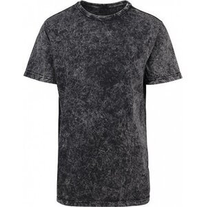 Build Your Brand Pánské bavlněné batikované tričko volného střihu Barva: šedá tmavá - bílá, Velikost: M BY070