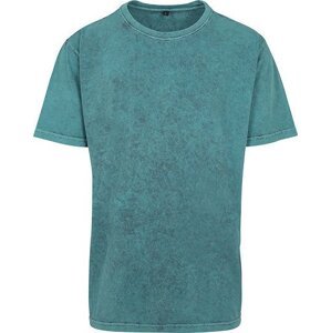 Build Your Brand Pánské bavlněné batikované tričko volného střihu Barva: modrozelená, Velikost: 3XL BY070