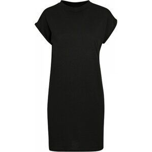 Build Your Brand Pevné bavlněné šaty s ohnutými rukávky a se stojáčkem 200 g/m Barva: Černá, Velikost: XS BY101
