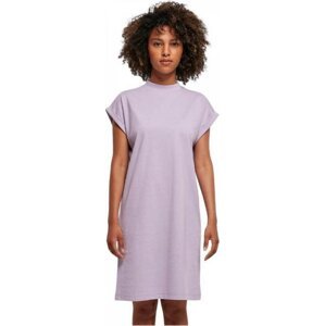 Build Your Brand Pevné bavlněné šaty s ohnutými rukávky a se stojáčkem 200 g/m Barva: růžová lila, Velikost: 3XL BY101