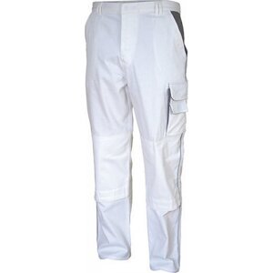 Carson Contrast Pracovní kalhoty s kontrastními prvky 300 g/m Barva: bílá - šedá, Velikost: 106 CR480