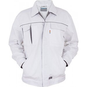 Carson Contrast Prodloužená pracovní bunda s kontrastními prvky Barva: bílá - šedá, Velikost: 42 CR700