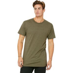 Bella+Canvas Pánské tričko Urban v prodloužené délce Barva: zelená olivová melír, Velikost: S CV3006