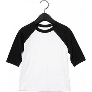 Bella+Canvas Dětské směsové triko s baseballovým 3/4 kontrastním rukávem Barva: bílá - černá, Velikost: L CV3200Y