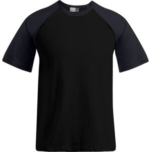 Pánské raglánové triko Promodoro s kontrastními baseballovými rukávy 180 g/m Barva: černá - šedá uhlová, Velikost: M E1060