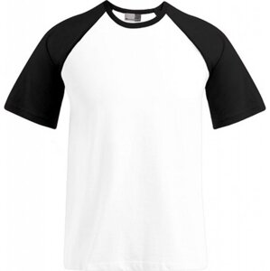 Pánské raglánové triko Promodoro s kontrastními baseballovými rukávy 180 g/m Barva: bílá - černá, Velikost: L E1060