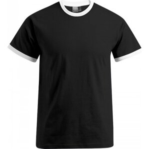 Promodoro Pánské volně střižené tričko s kontrastními lemy 180 g/m Barva: černá - bílá, Velikost: L E3070