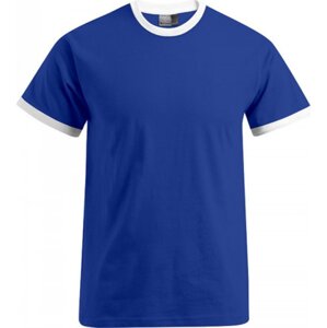 Promodoro Pánské volně střižené tričko s kontrastními lemy 180 g/m Barva: modrá - bílá, Velikost: L E3070