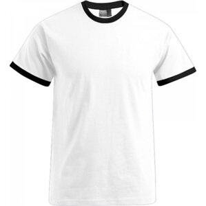 Promodoro Pánské volně střižené tričko s kontrastními lemy 180 g/m Barva: bílá - černá, Velikost: M E3070