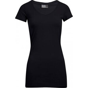 Promodoro Prodloužené dámské slim-fit tričko do véčka Barva: Černá, Velikost: L E3087