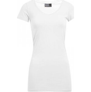 Promodoro Prodloužené dámské slim-fit tričko do véčka Barva: Bílá, Velikost: L E3087