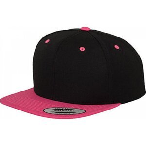 Dvoubarevná čepice Flexfit s rovným kontrastním kšiltem Barva: černá - růžová neonová FX6089MT