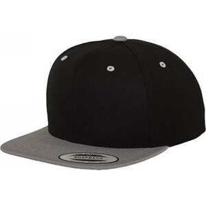 Dvoubarevná čepice Flexfit s rovným kontrastním kšiltem Barva: černá - stříbrná FX6089MT