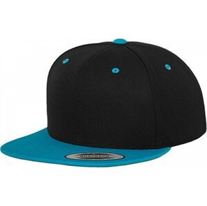 Dvoubarevná čepice Flexfit s rovným kontrastním kšiltem Barva: Black-Teal FX6089MT