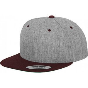 Dvoubarevná čepice Flexfit s rovným kontrastním kšiltem Barva: šedá melír - červenohnědá FX6089MT