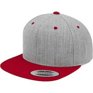 Dvoubarevná čepice Flexfit s rovným kontrastním kšiltem Barva: šedá melír - červená FX6089MT
