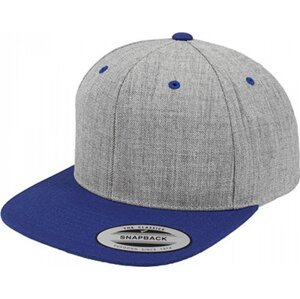 Dvoubarevná čepice Flexfit s rovným kontrastním kšiltem Barva: šedá melír - modrá královská FX6089MT
