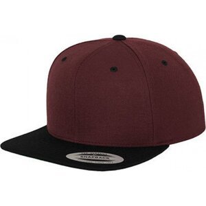 Dvoubarevná čepice Flexfit s rovným kontrastním kšiltem Barva: červenohnědá - černá FX6089MT