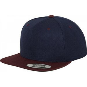 Dvoubarevná čepice Flexfit s rovným kontrastním kšiltem Barva: modrá námořní - červenohnědá FX6089MT