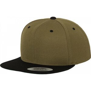 Dvoubarevná čepice Flexfit s rovným kontrastním kšiltem Barva: zelená olivová - černá FX6089MT