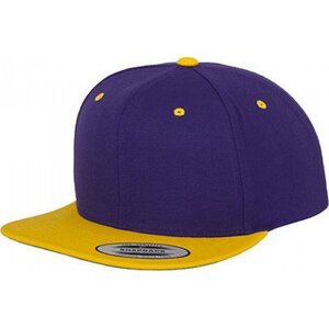Dvoubarevná čepice Flexfit s rovným kontrastním kšiltem Barva: fialová - zlatá FX6089MT