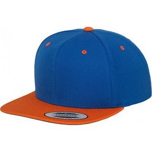 Dvoubarevná čepice Flexfit s rovným kontrastním kšiltem Barva: modrá královská - oranžová FX6089MT