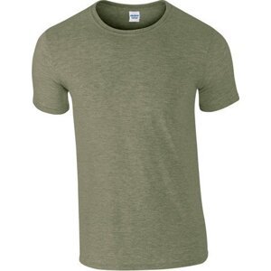 Měkčené tričko Gildan SoftStyle s krátkým rukávem 150g/m Barva: zelená vojenská melír, Velikost: M G64000