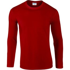 Pánské triko s dlouhým rukávem Gildan SoftStyle 150 g/m Barva: Červená, Velikost: S G64400