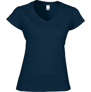 Gildan Měkčené lehčí dámské tričko s výstřihem do véčka Barva: modrá námořní, Velikost: L G64V00L