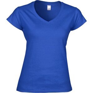 Gildan Měkčené lehčí dámské tričko s výstřihem do véčka Barva: modrá královská, Velikost: M G64V00L