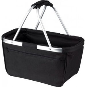 Halfar Skládací nákupní košík s hliníkovým rámem a kapsou na zip Barva: Černá, Velikost: 45 x 25 x 25 cm HF3939