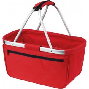 Halfar Skládací nákupní košík s hliníkovým rámem a kapsou na zip Barva: Červená, Velikost: 45 x 25 x 25 cm HF3939